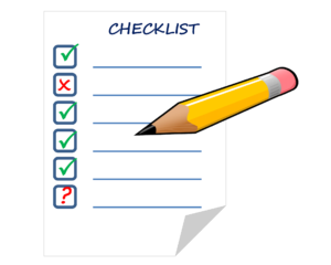 a checklist and a yellow pencil