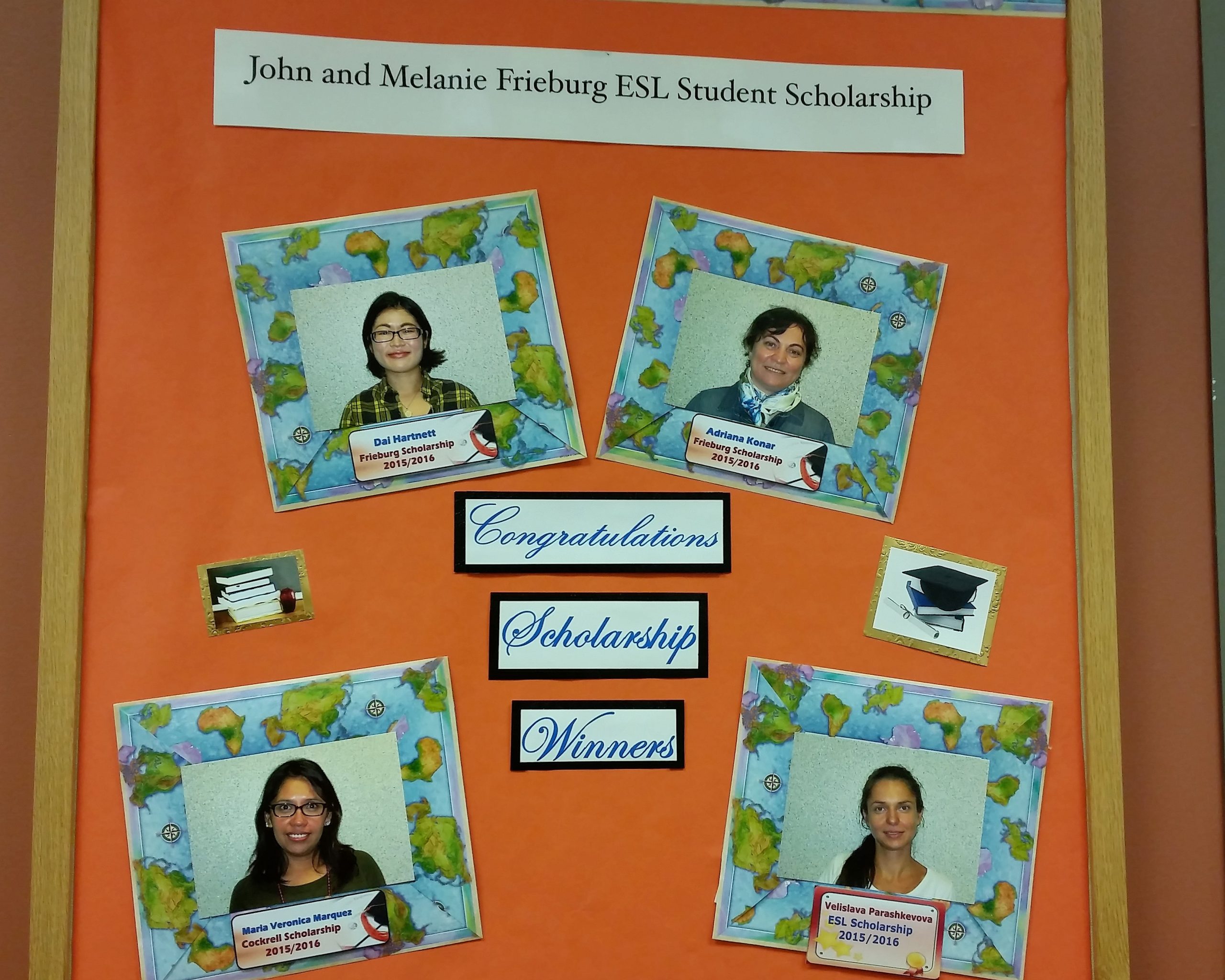 Frieburg ESL Student Scholarship winners 2015/2016