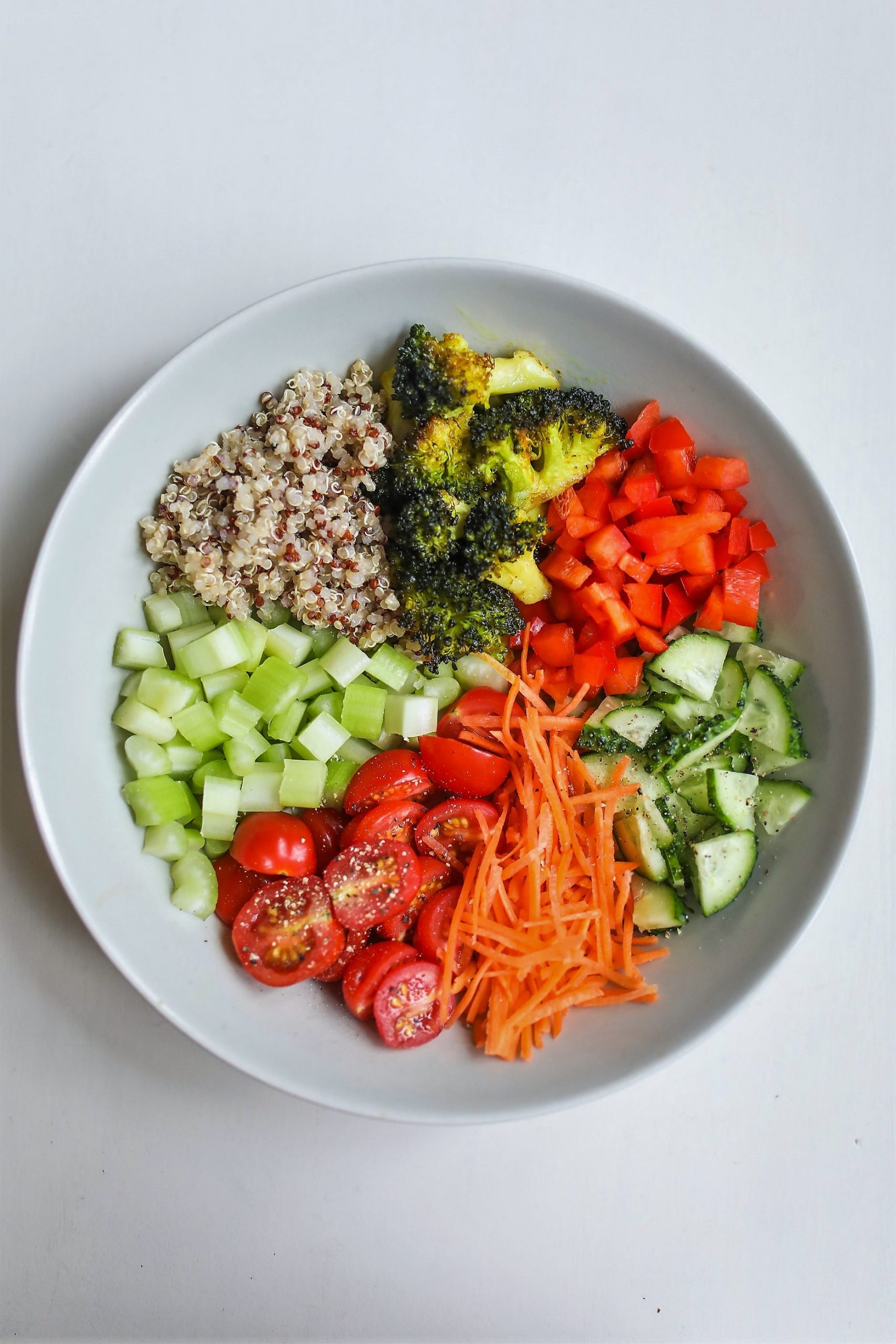 a plate of vegetables