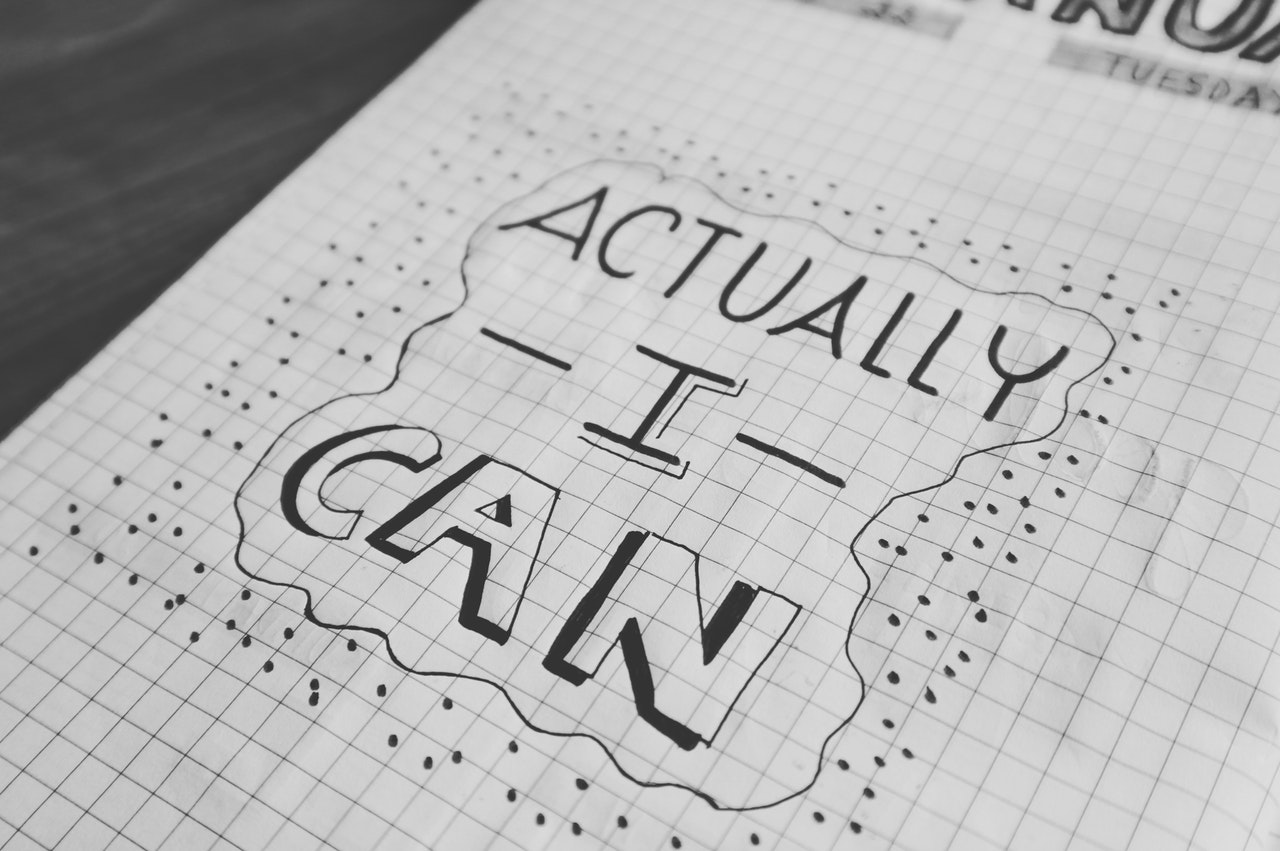 motivational words "Actually I can"