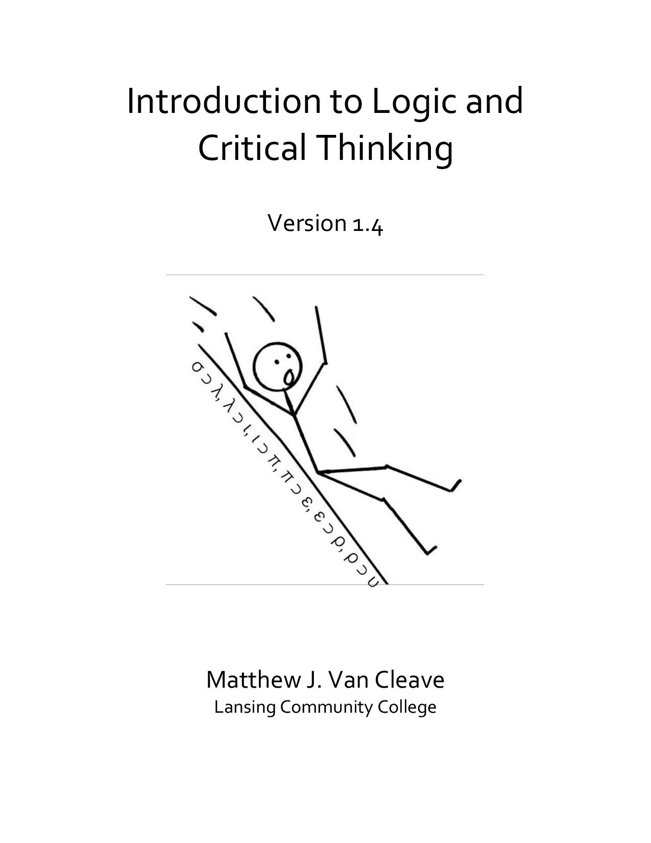 Cover image for Introduction to Logic and Critical Thinking 